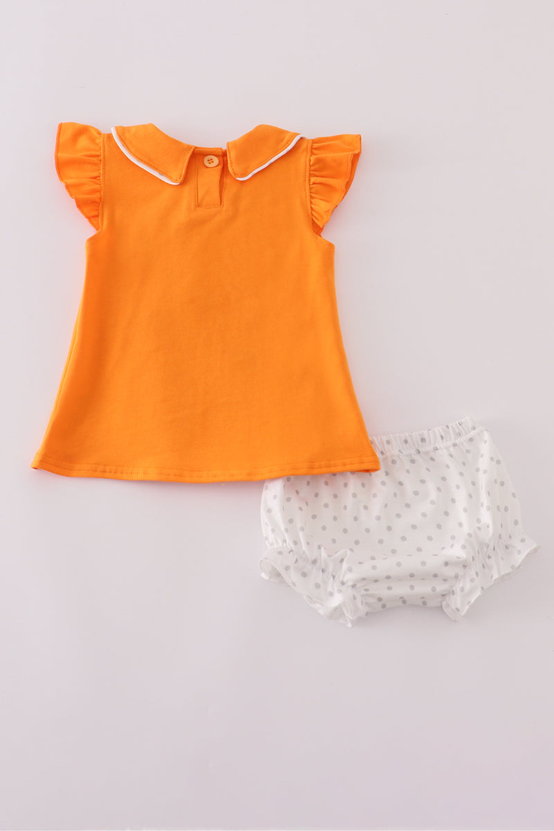 Orange Tennessee go vols embroidery bloomer set