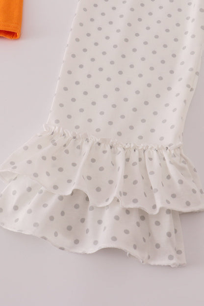 Orange Tennessee go vols embroidery ruffle pants set