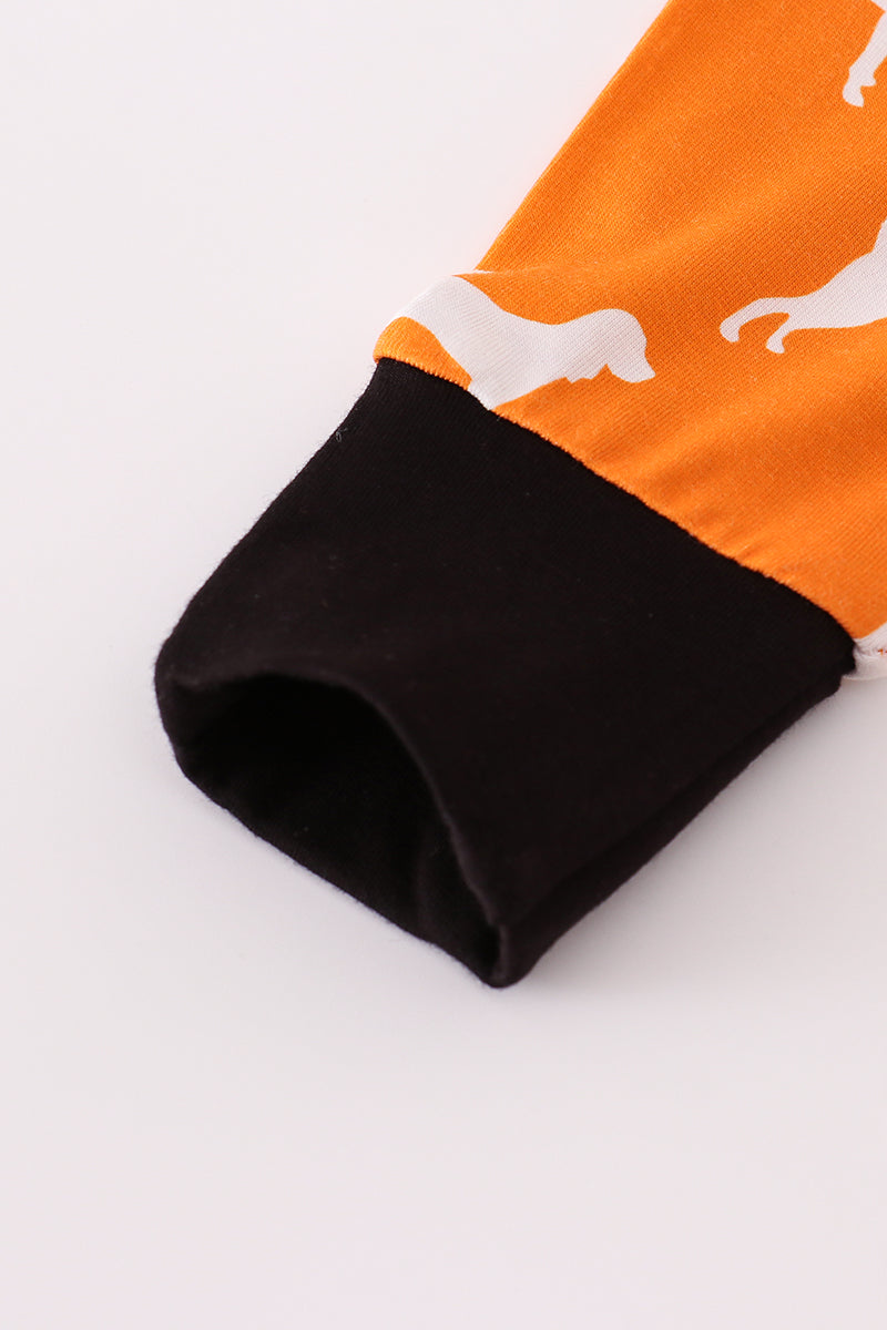 Orange Tennessee bamboo ruffle romper