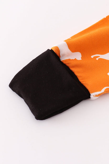 Orange Tennessee bamboo ruffle romper