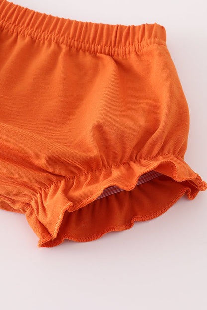 Fall floral print smocked bloomer set