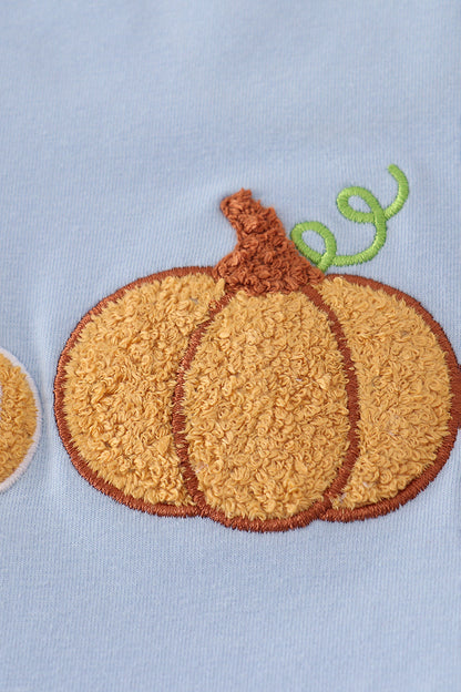 Blue pumpkin french knot shorts set