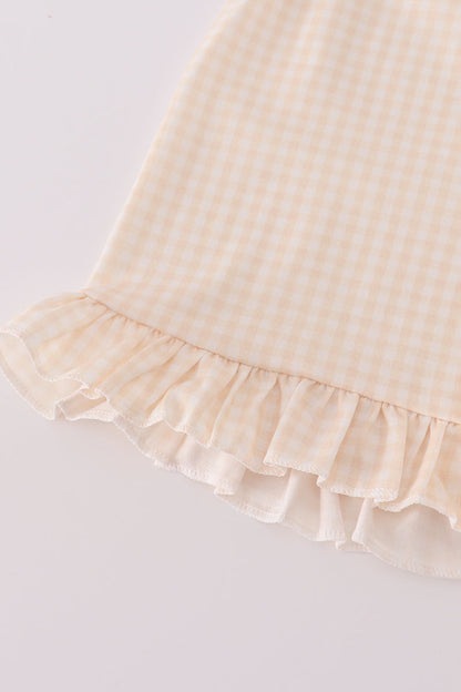 Blue pumpkin french knot ruffle shorts set