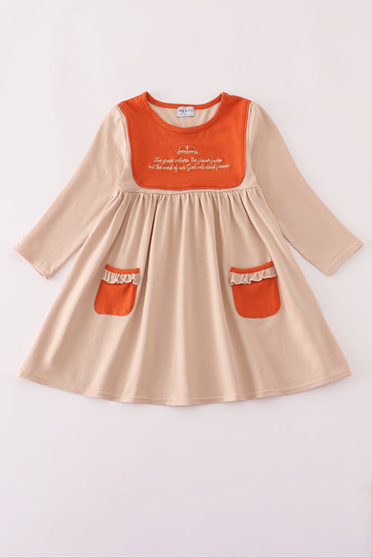 Rust isaiah embroidery dress
