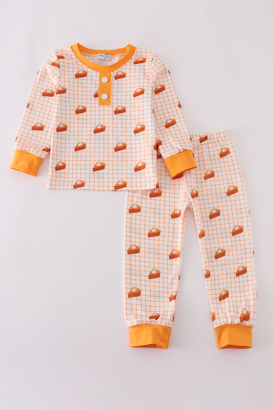 Cream sweet as pie print pajamas set