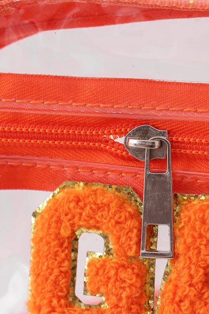 Orange GAME DAY french knot single-shoulder bag