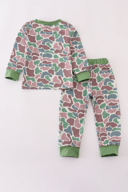 Camouflage print pants set