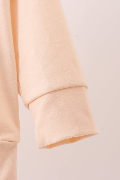 Cream reindeer embroidery top