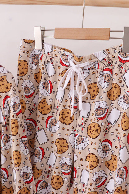 Santa milk biscuits bamboo mom pajamas set