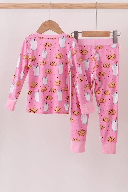Pink milk cookie bamboo pajamas set