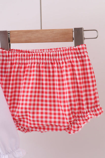 White deer embroidery bloomer set