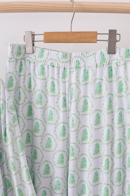Green christmas tree bamboo dad pajama set