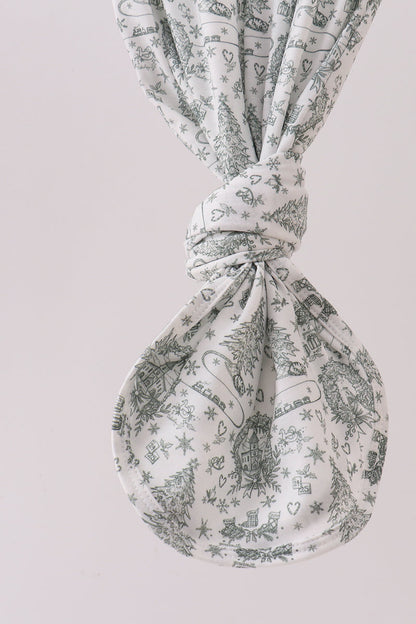 Green christmas tree print gown