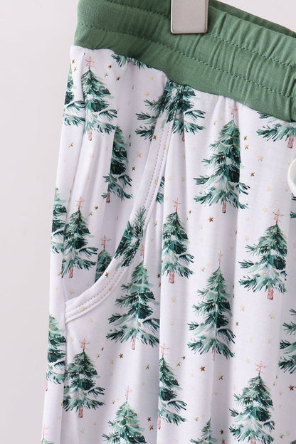Green christmas tree bamboo mom pants
