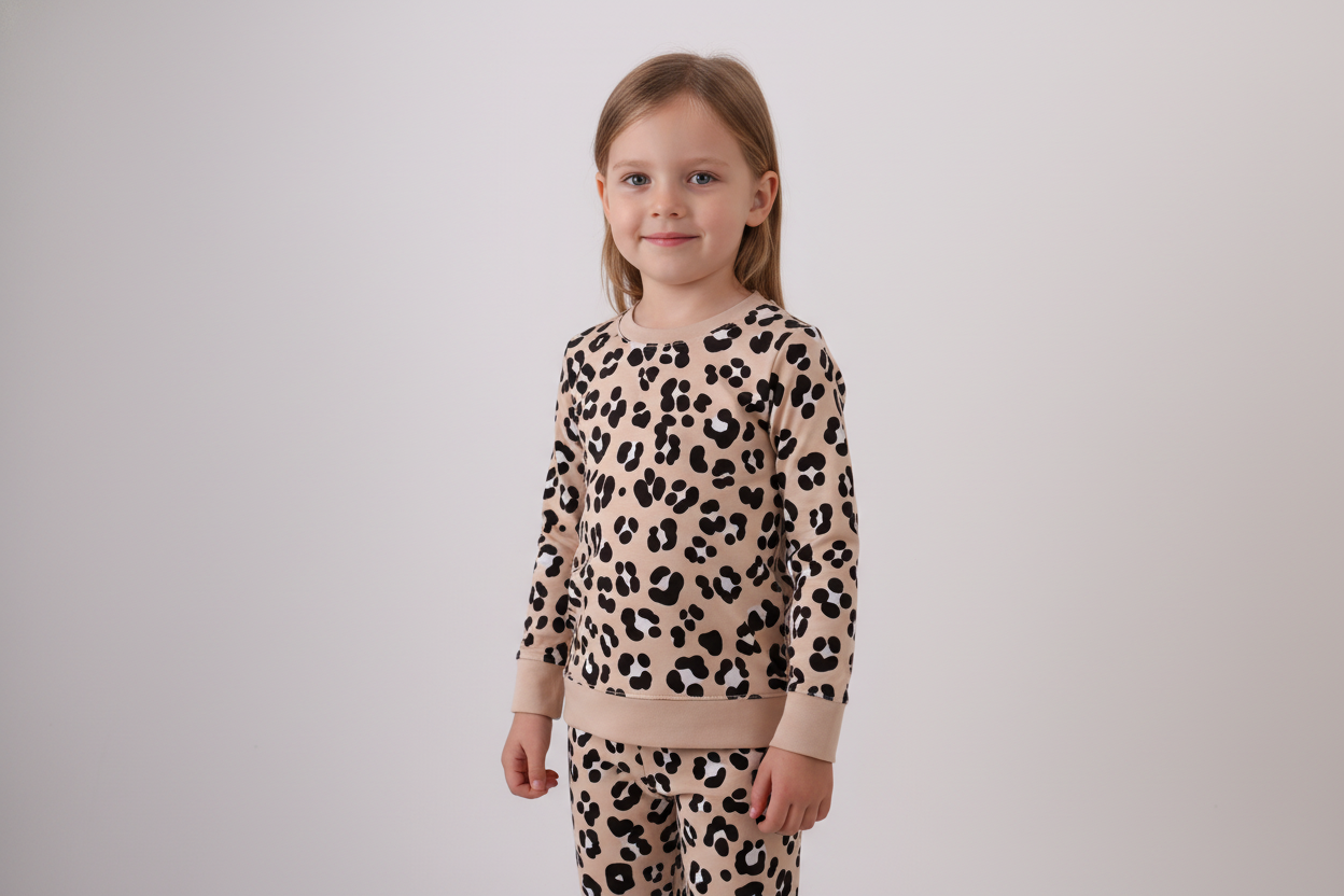 Brown leopard bamboo pajama set