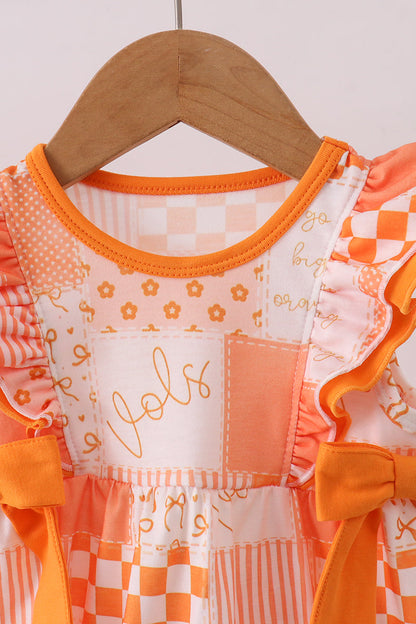 Orange Tennessee patchwork ruffle bubble