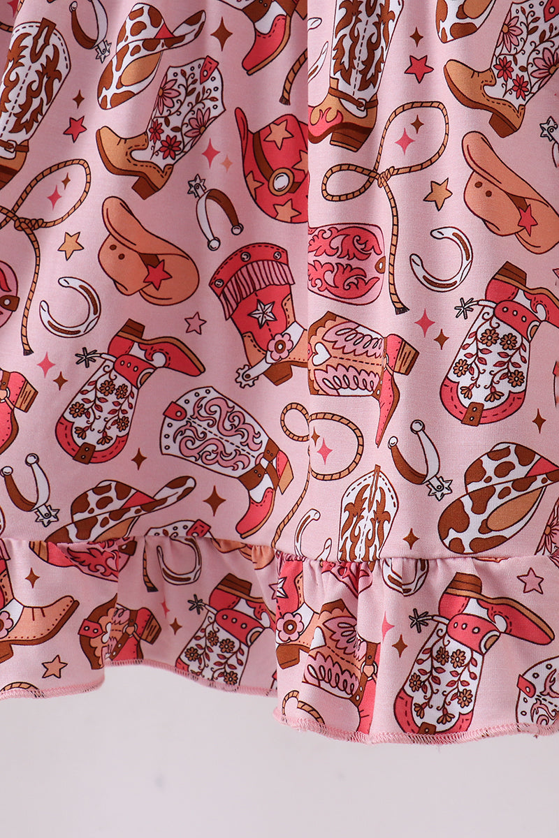Pink cowgirl bamboo dress