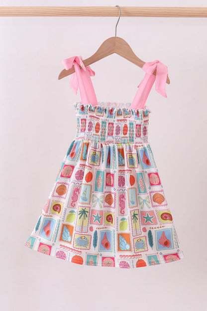 Pink enjoy beach smocked mom&me dress