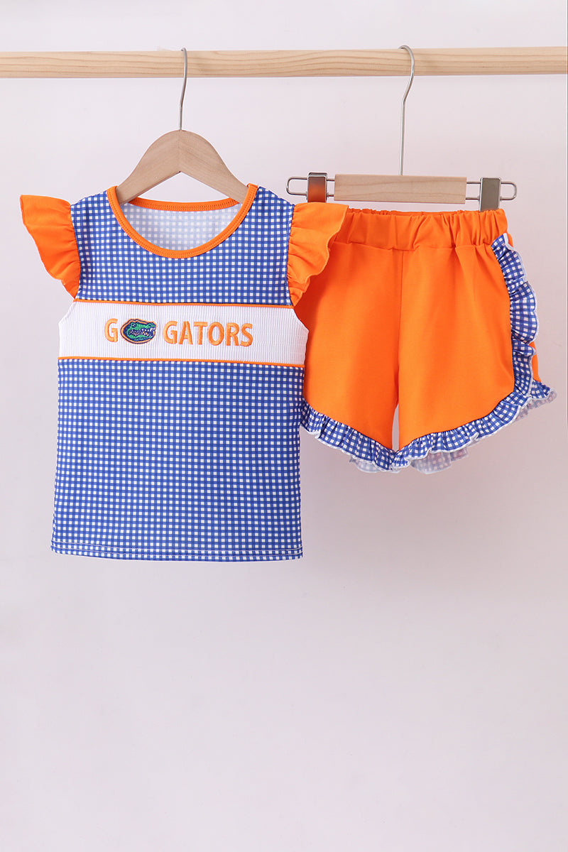 Florida Gators smocked ruffle shorts set