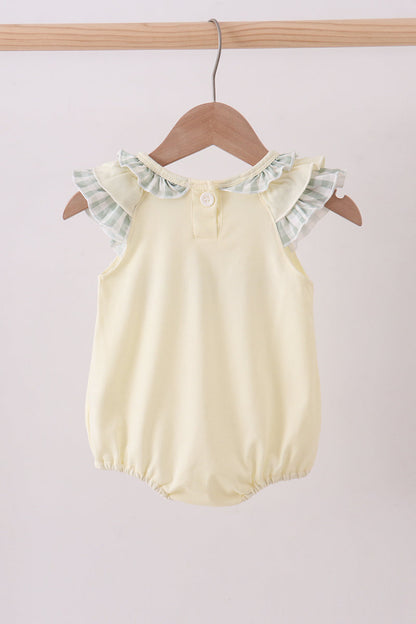 Green cross embroidery ruffle bubble