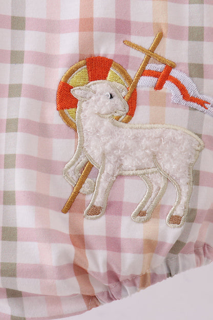 Lamb of god applique plaid bubble