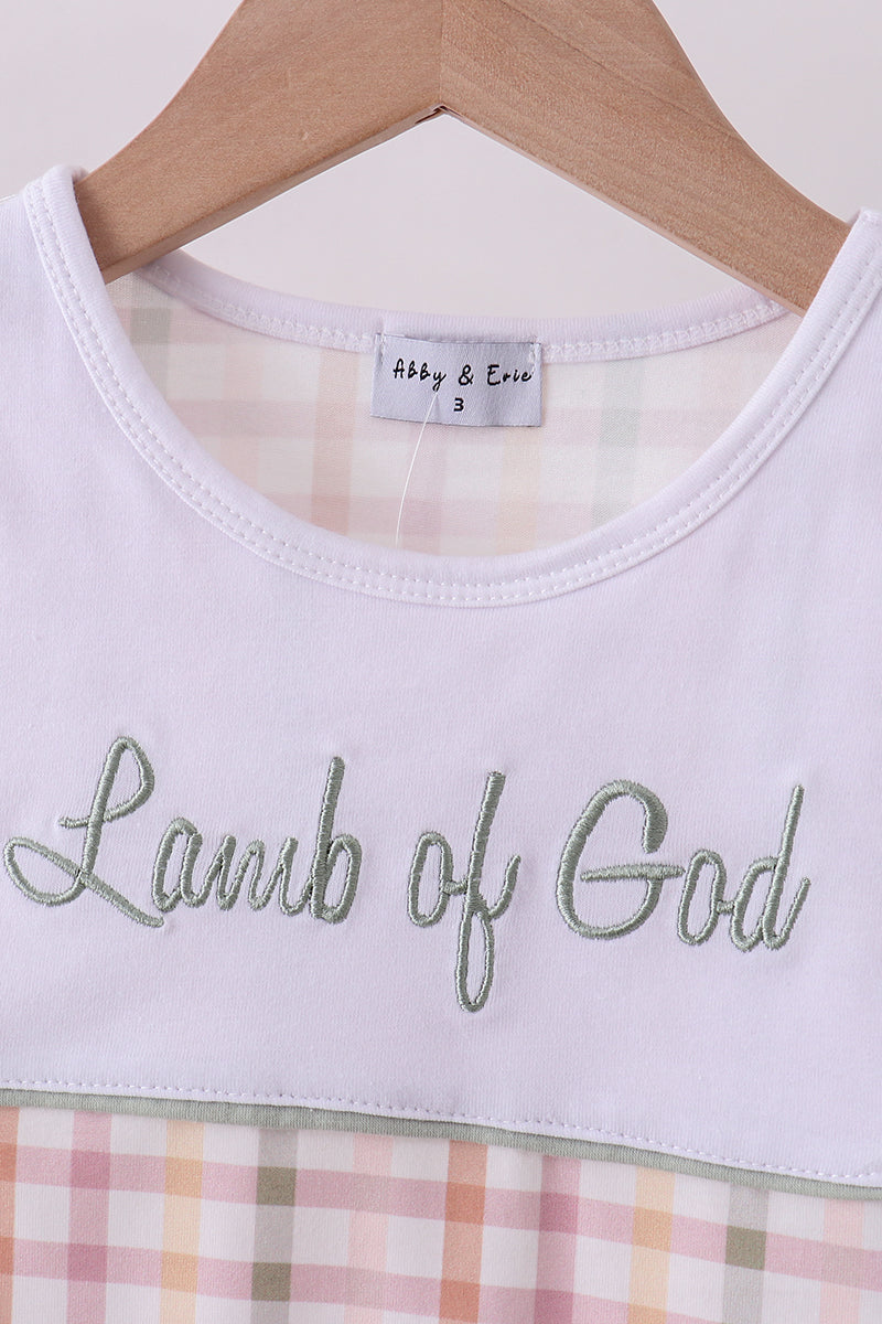 Lawb of god applique plaid shorts set