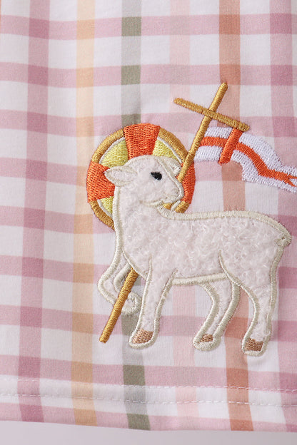 Lawb of god applique plaid shorts set