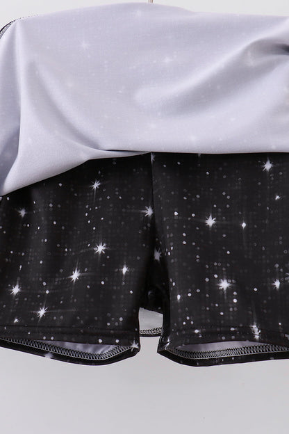 Black glitter skort set