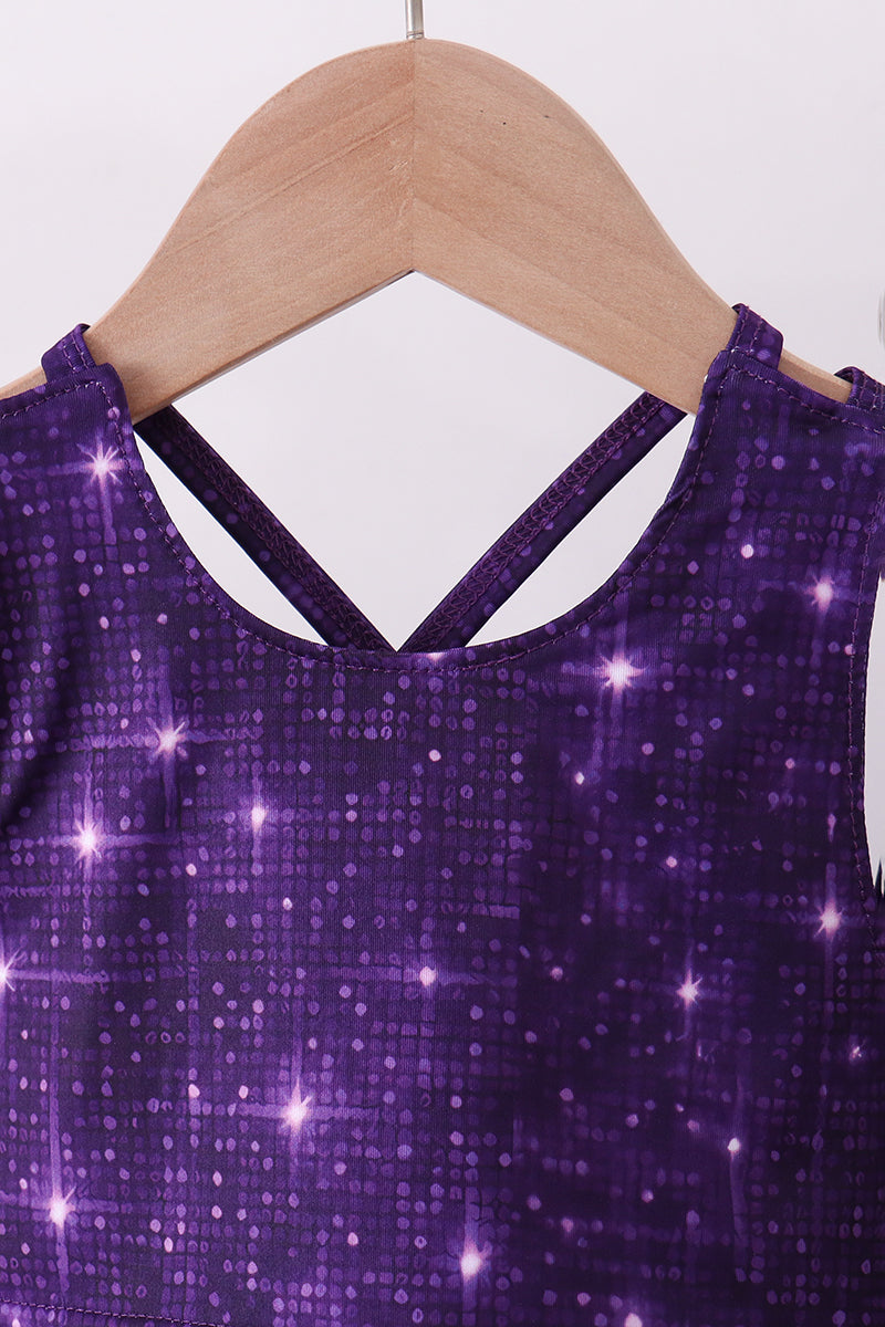 Purple glitter skort set