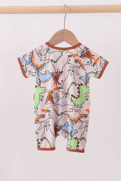 Dinosaur bamboo zipper romper