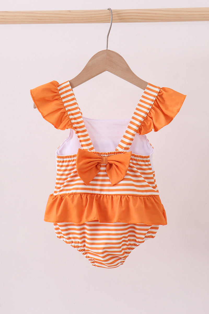 Tennessee Go vols smocked stripe swimsuit