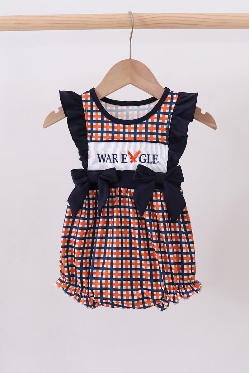 Auburn war eagle smocked ruffle bubble