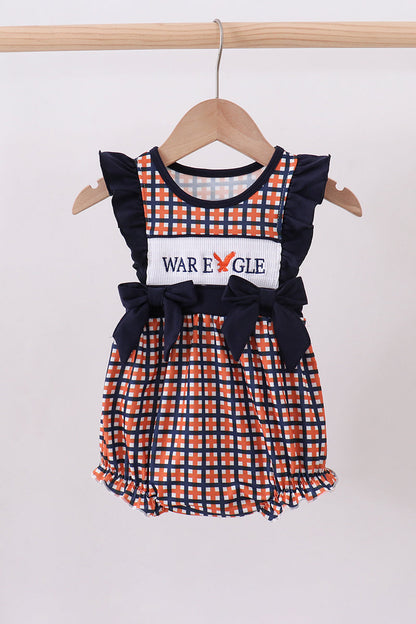 Auburn war eagle smocked ruffle bubble