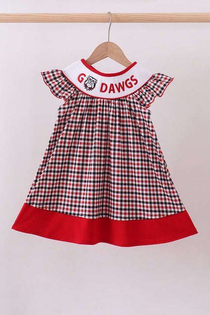 Georgia go dawgs embroidery plaid dress