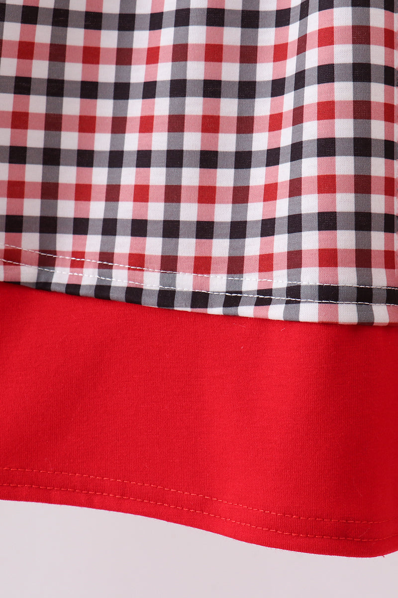 Georgia go dawgs embroidery plaid dress