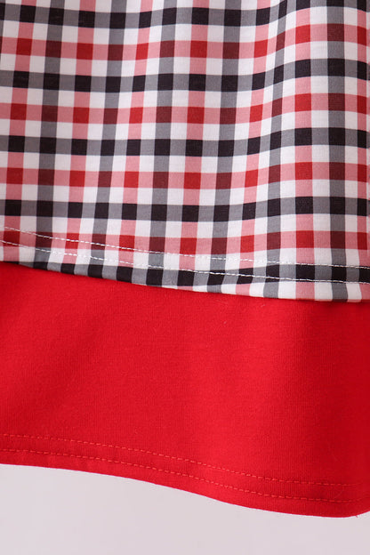 Georgia go dawgs embroidery plaid dress