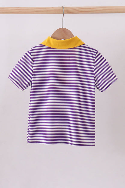 Purple LSU GEAUX applique top