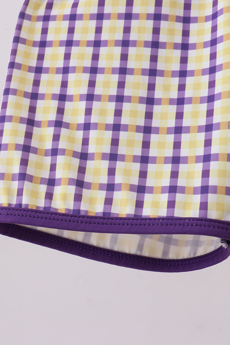 Purple LSU GEAUX embroidery trunks