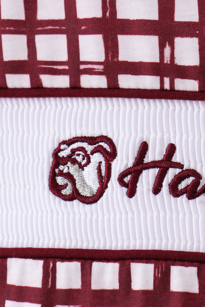 Mississippi Hail State smocked ruffle gingham shorts set