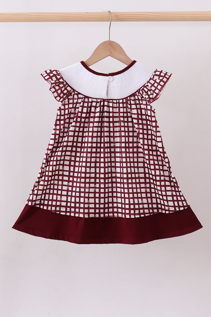 Mississippi Hail State smocked gingham dress