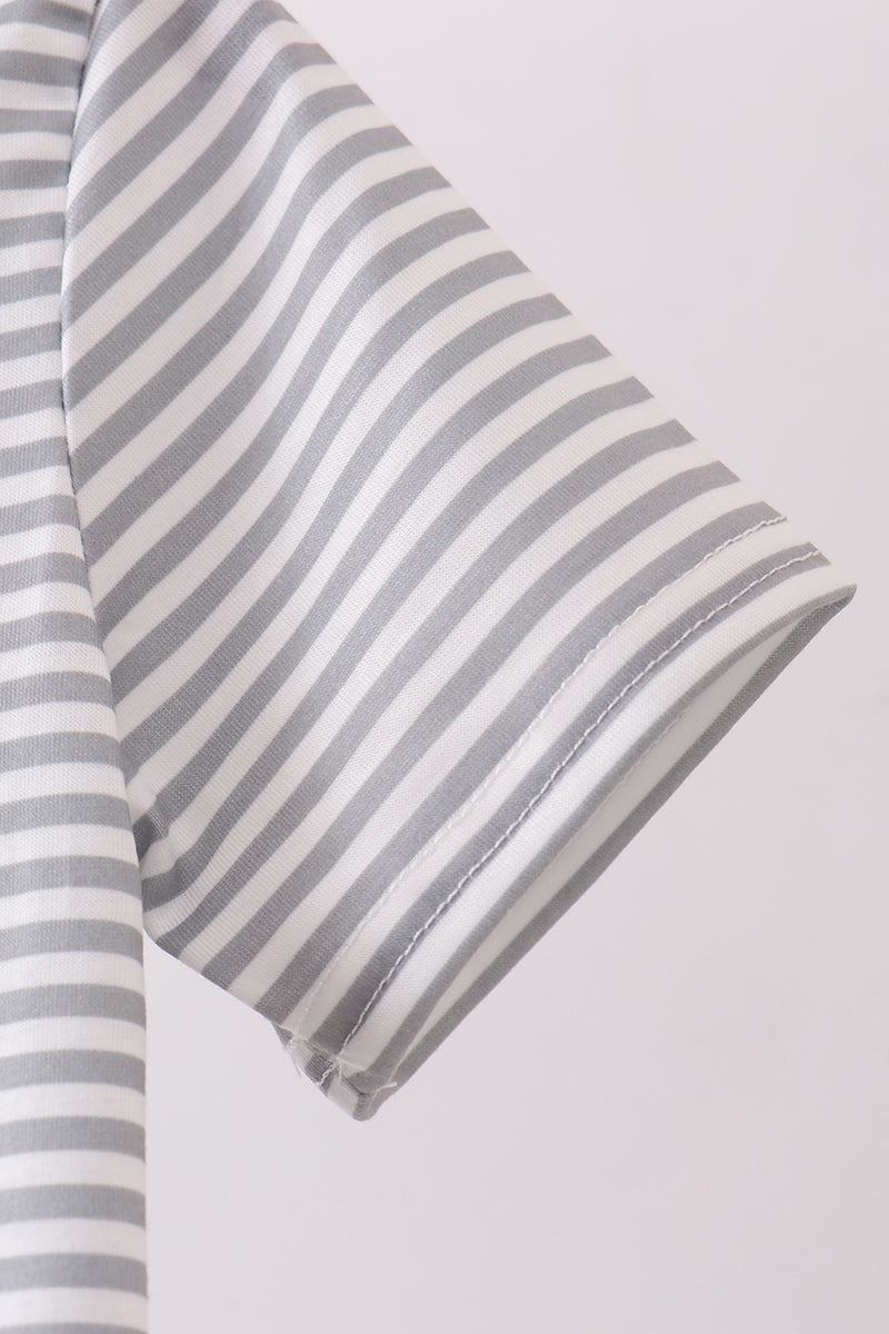 Orange Tennessee embroidery stripe button down shirt