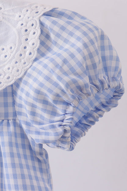 Blue Gingham Lace Bubble