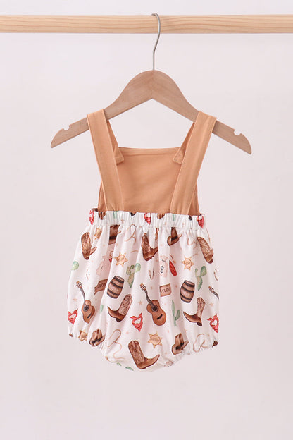 Brown Western Embroidered Bubble