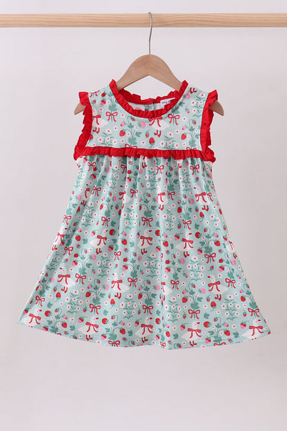 Strawberry Goose Ruffle Ruffle Dress