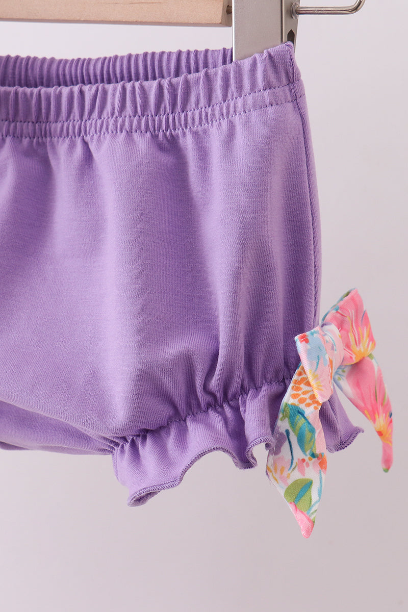 Purple MOMMY'S GIRL smocked bloomer set