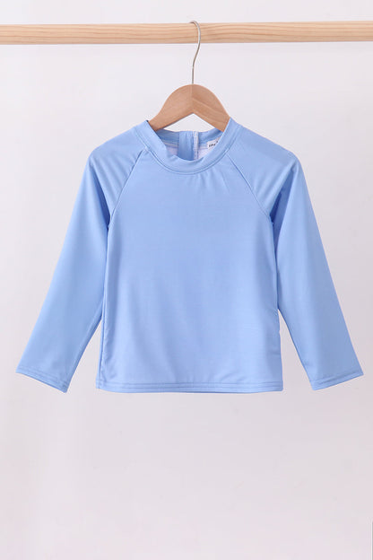 Blue long sleeve swim top