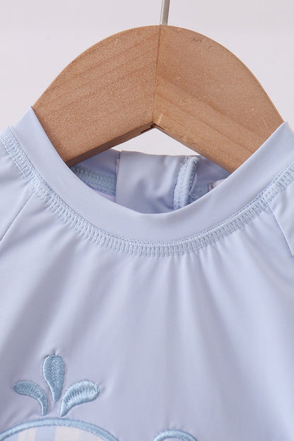 Blue Whale Applique One-Piece Swimsuit