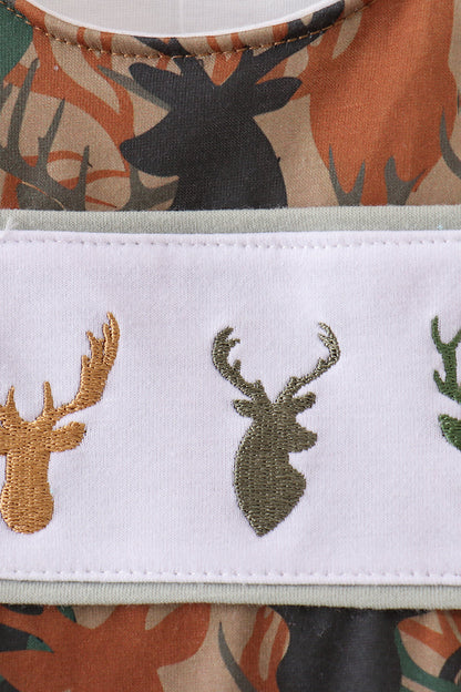Camouflage deer antler embroidery bubble