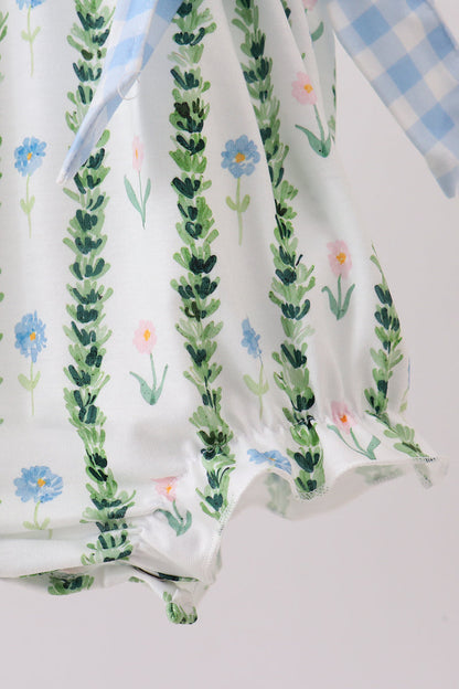 Green Floral Ruffle Bubble
