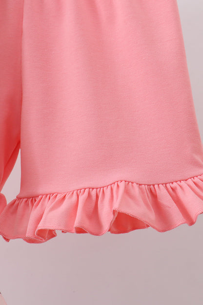 Western cowboy boots smocked ruffle shorts set